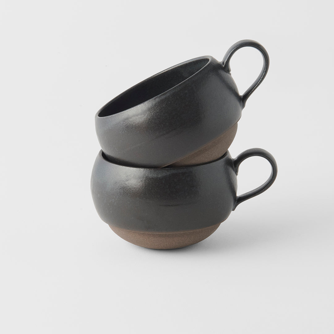 Rounded mug with handle black 300ml