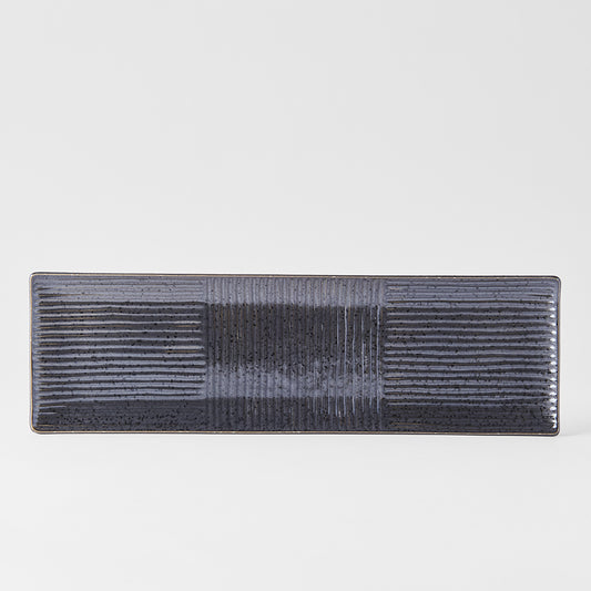 Sashimi Platter Line Design Black 33cm