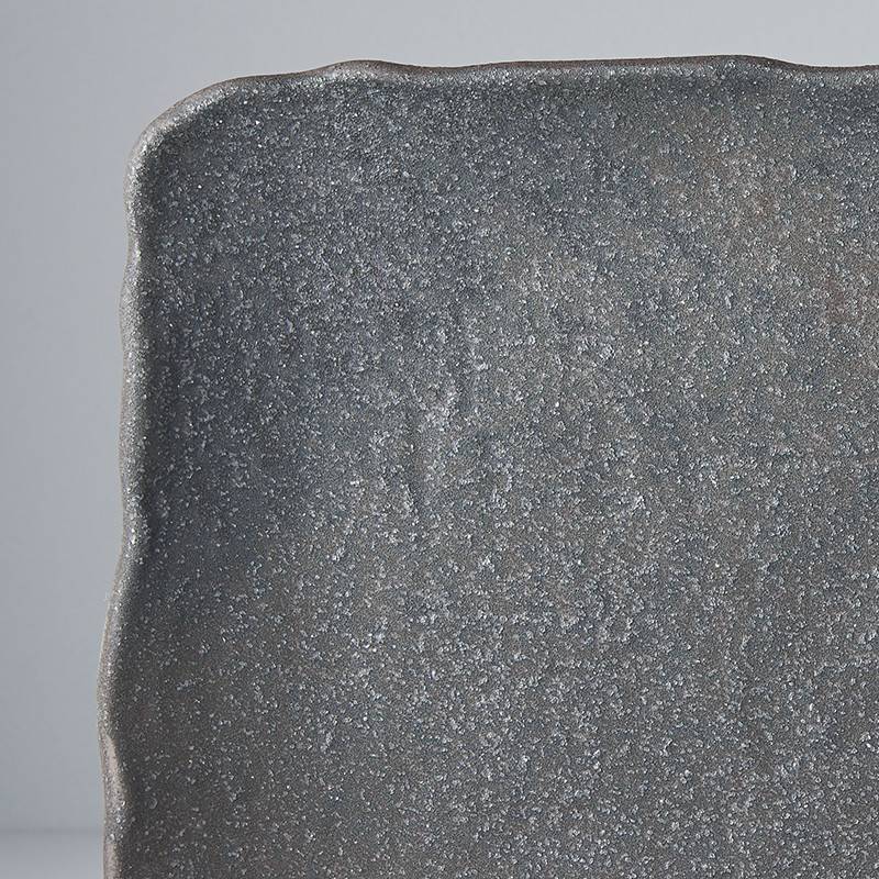 Stone Black textured large rectangular platter 35cm