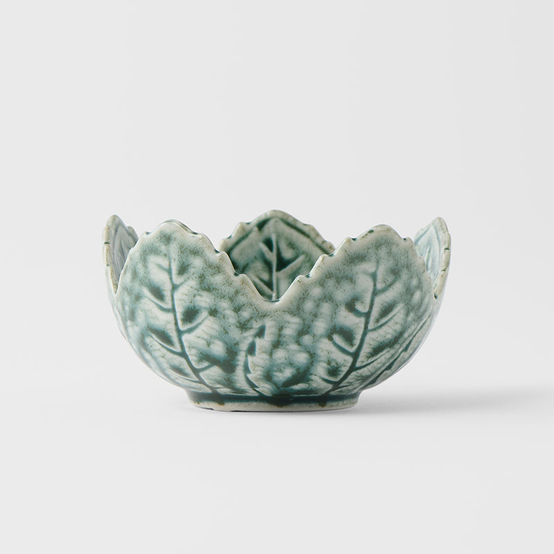 Sauce Dish Leaf Shape Green Glaze