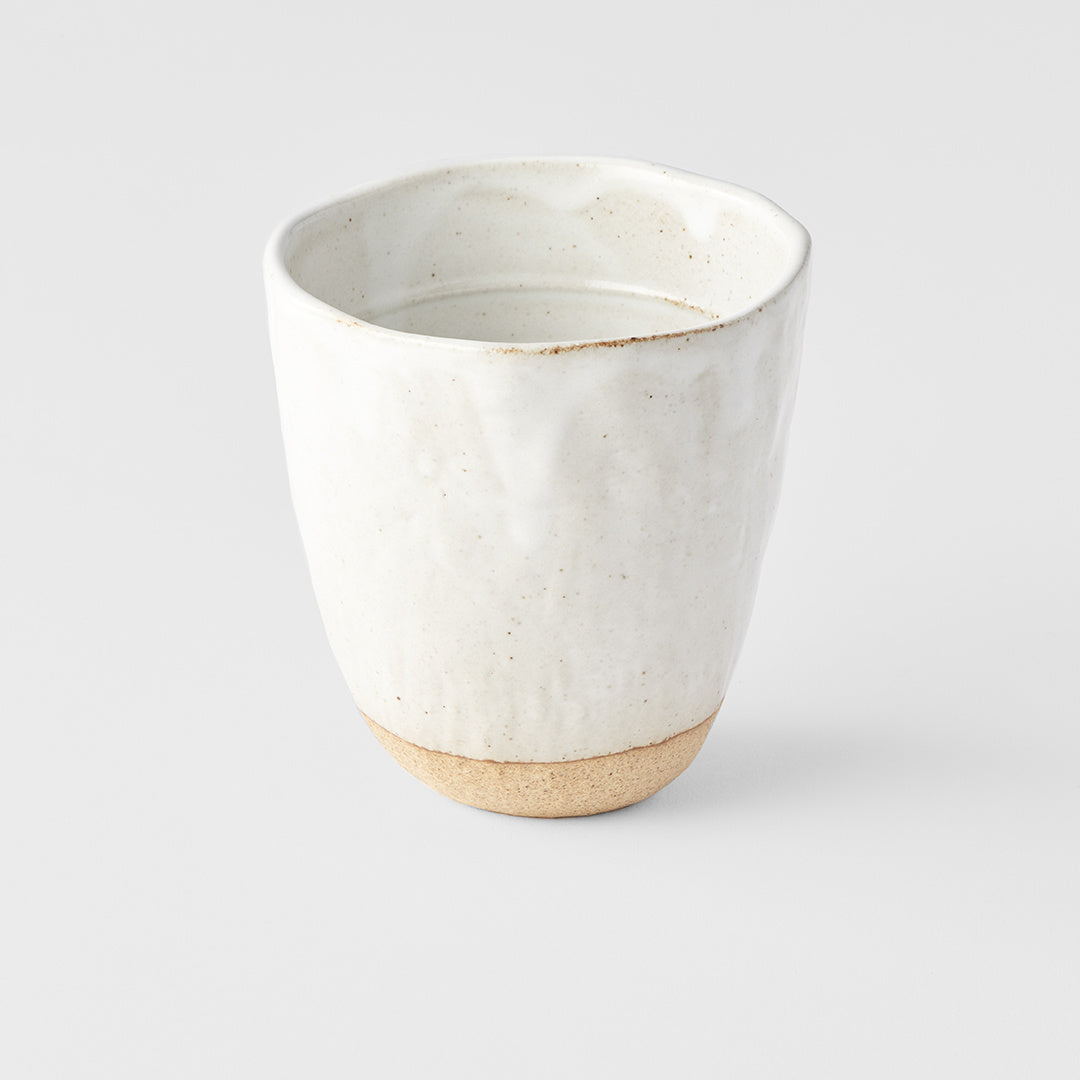 Lopsided mug white and bisque 9.5cm
