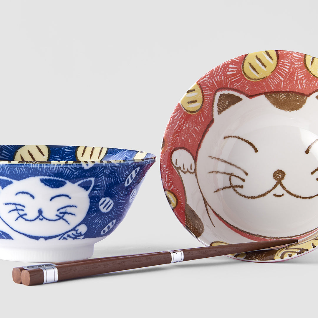 Manga Maneki 2 piece boxed bowl set 15cm