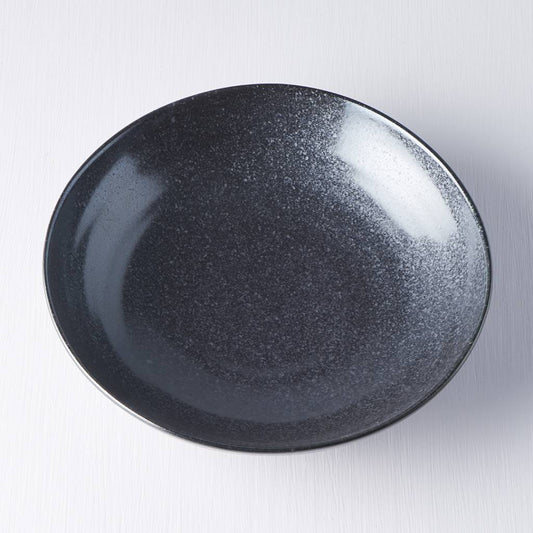 Matt Black shallow open bowl 21cm