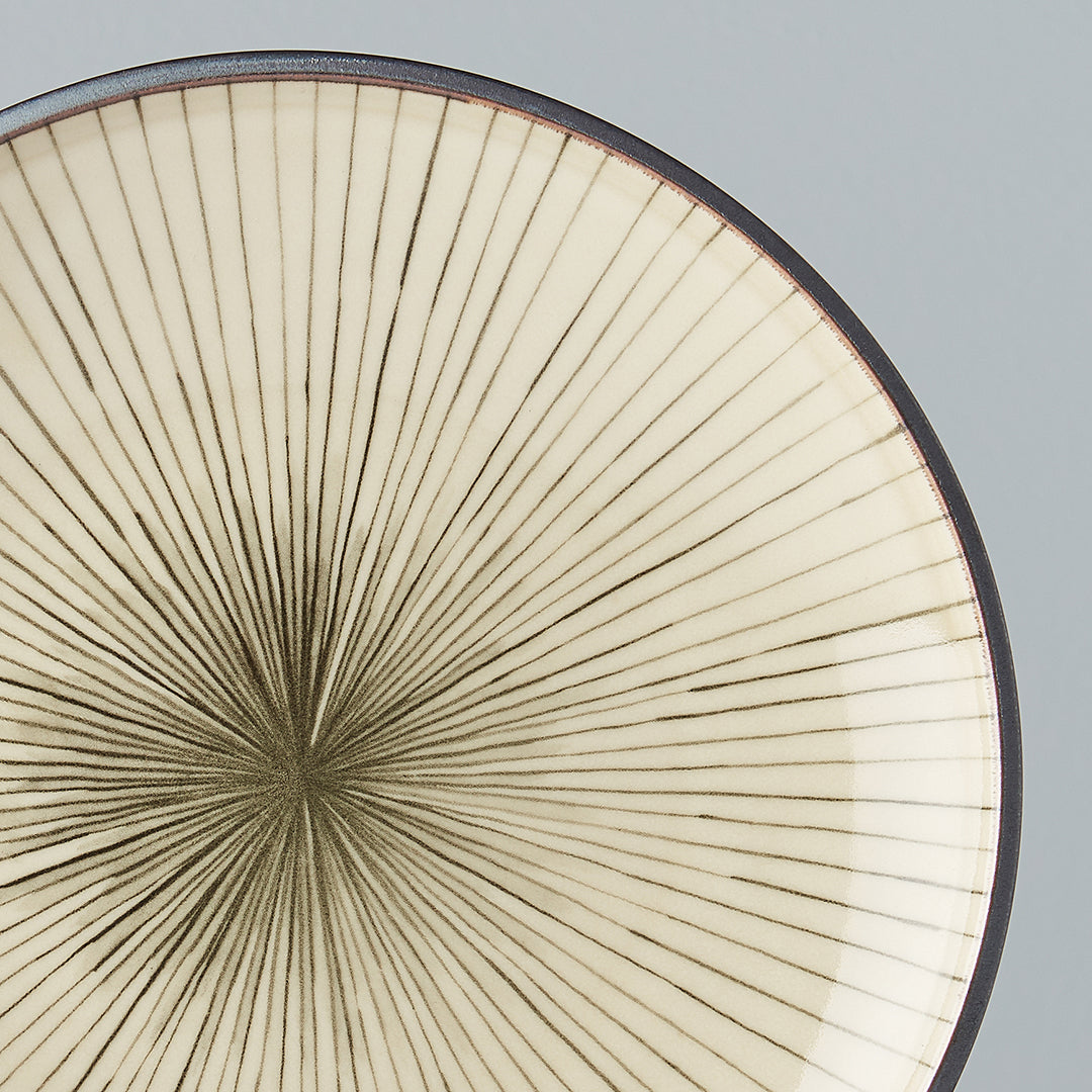 Dark Green Converging Lines side plate 19cm