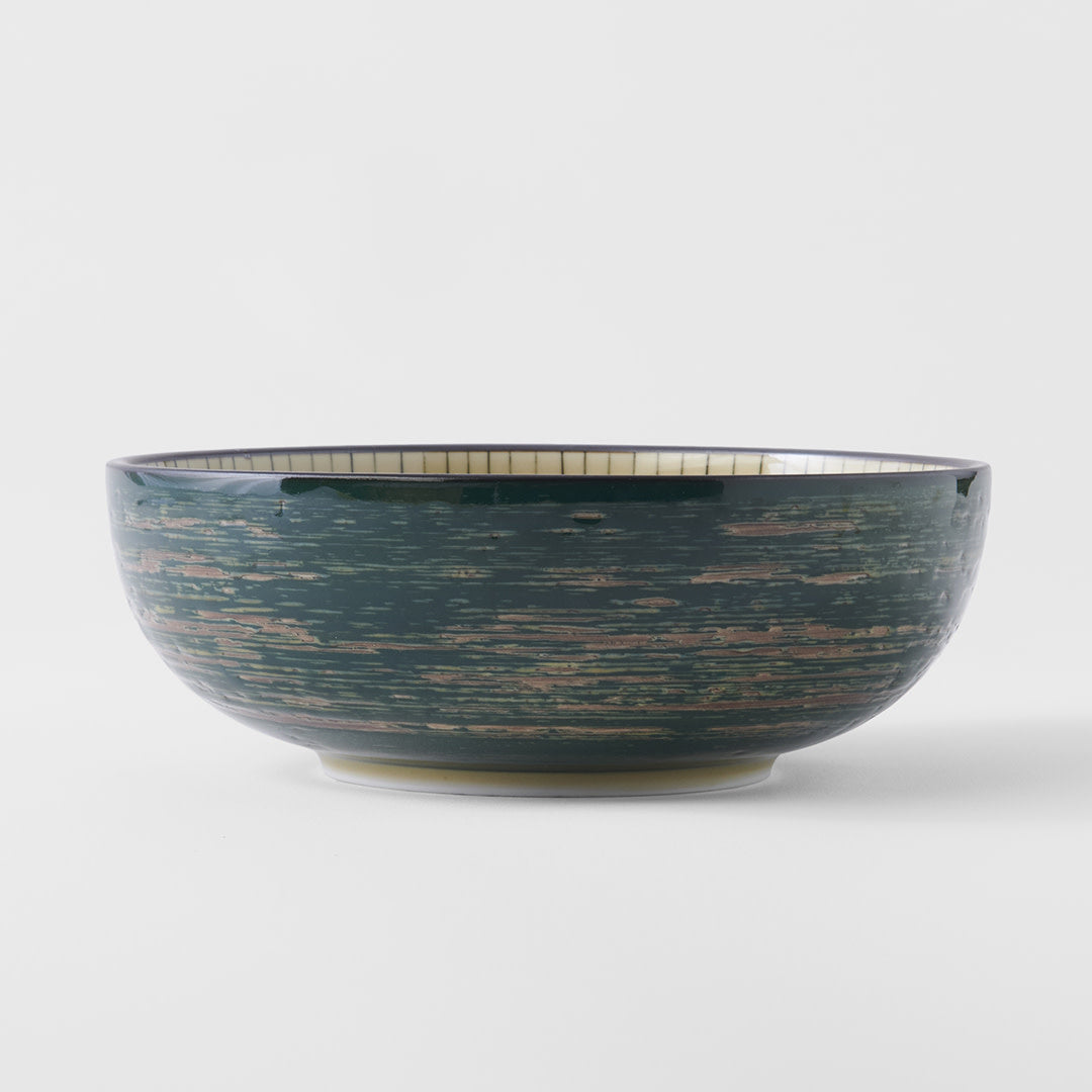 Dark Green Converging udon bowl 19.5cm