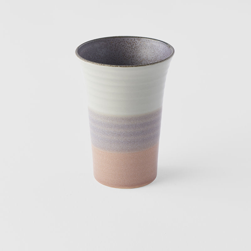 Sushi mug fluted pink white dark inner 11cm