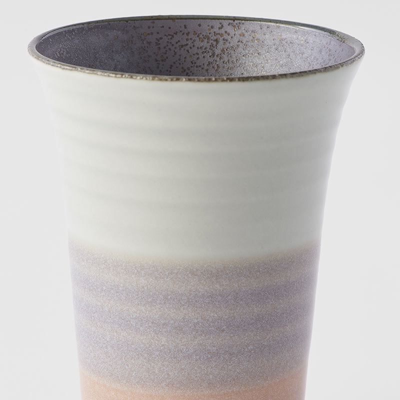 Sushi mug fluted pink white dark inner 11cm