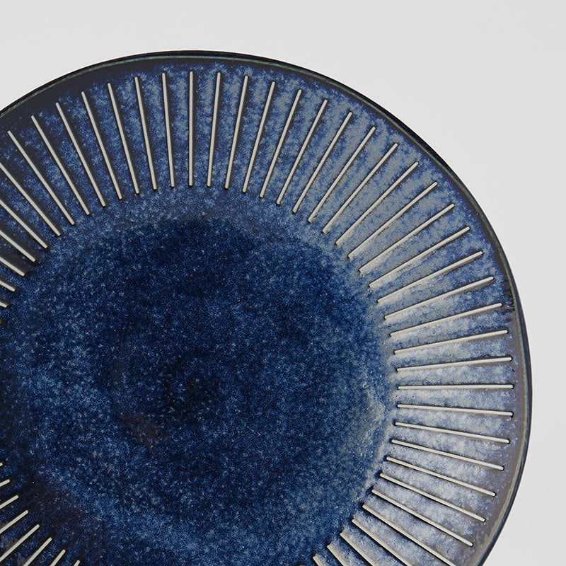 Ridged Indigo dinner plate 25cm