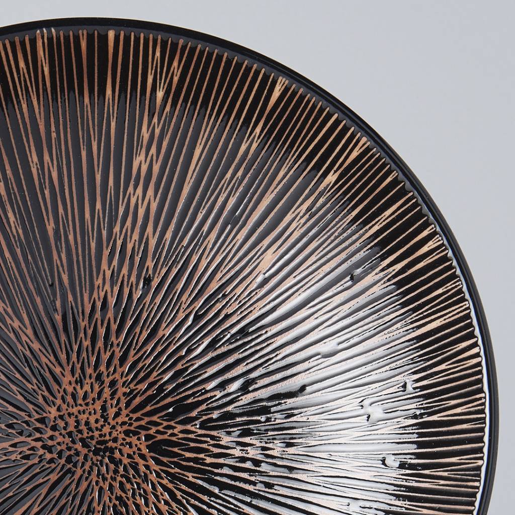 Bronze converging line ramen bowl 25cm