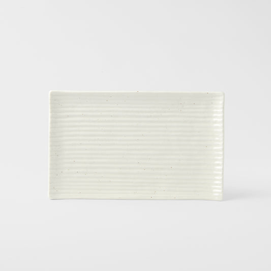Sushi Plate White Contour Glaze 24cm