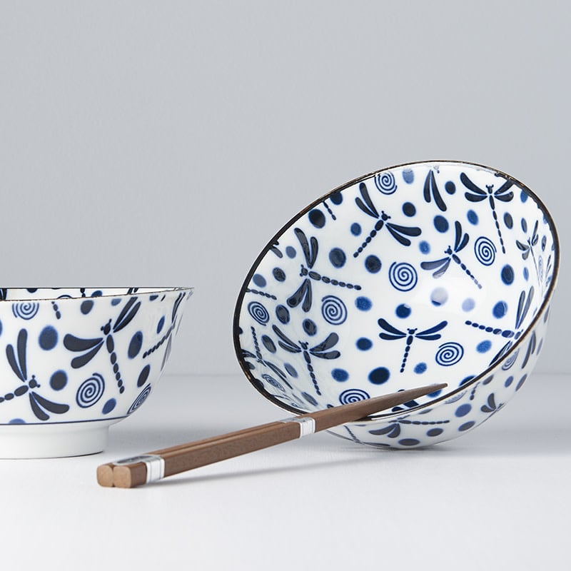 Blue Dragonfly 2 piece boxed bowl set 15cm