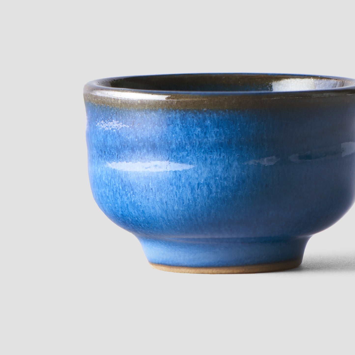 Sake cup open shape bright blue 3.5cm