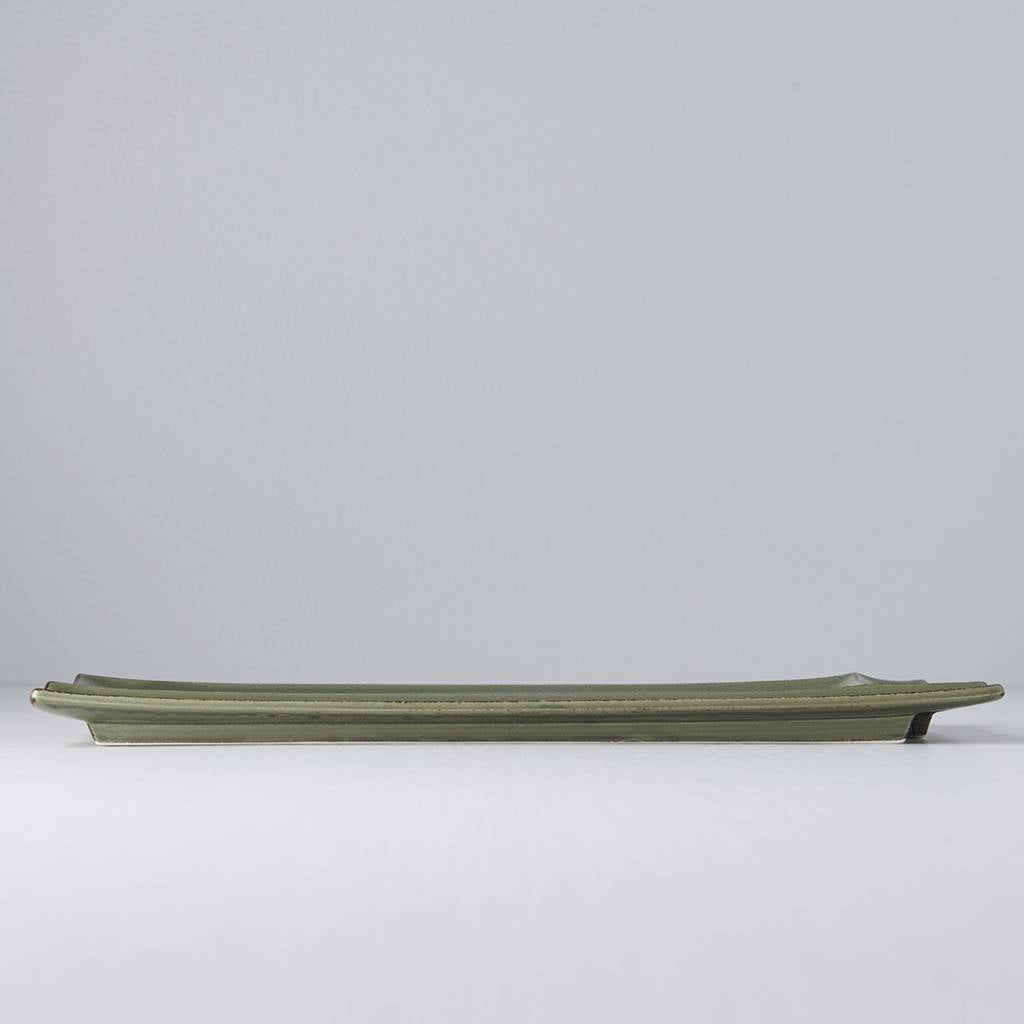 Forest green sectioned sashimi plate 33cm