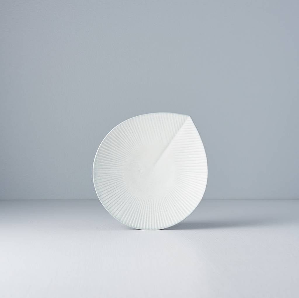 Small Rounded Plate Snow Leaf Rounded Plate Small 17.5cm – Made In Japan UK