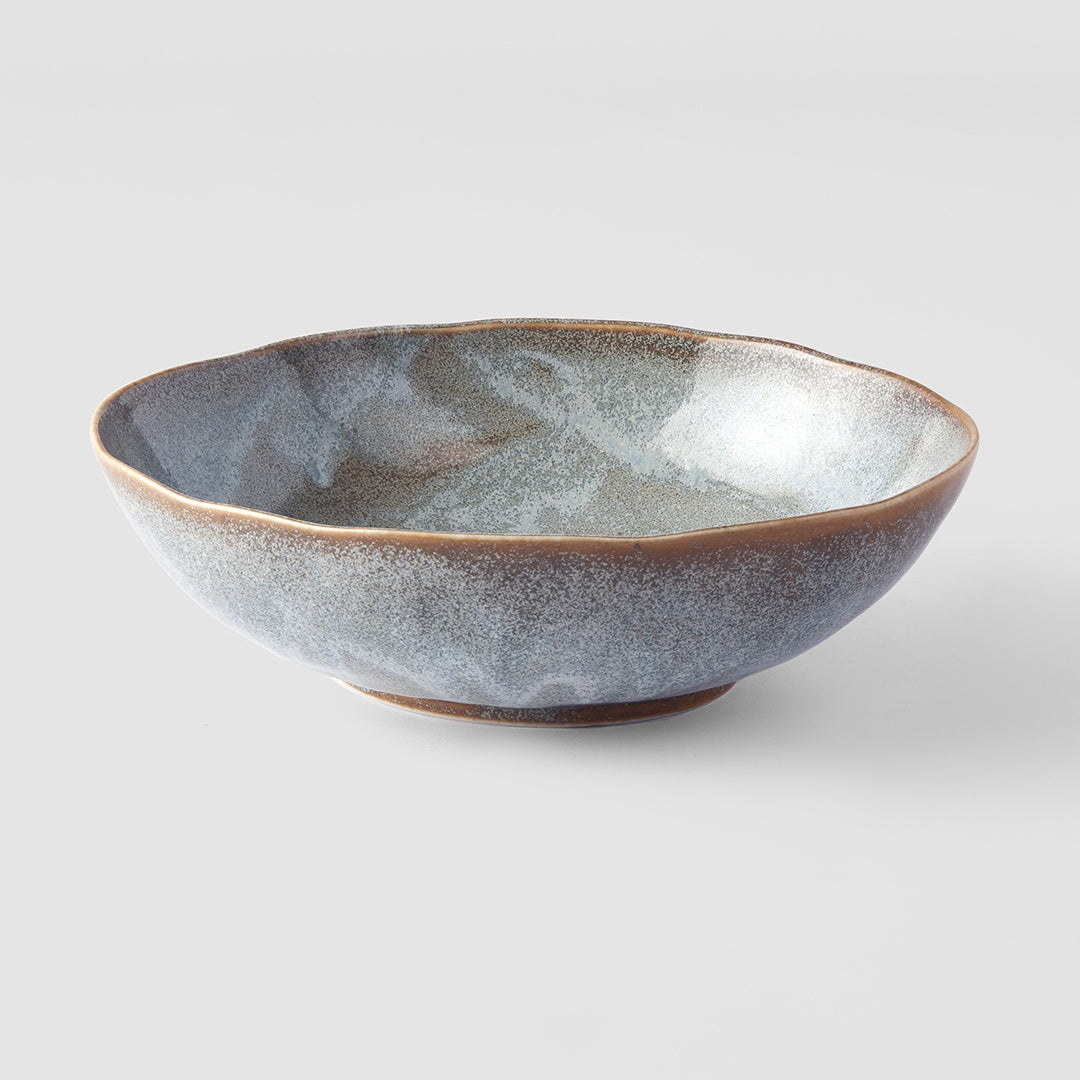 Steel Grey large oval bowl 20cm