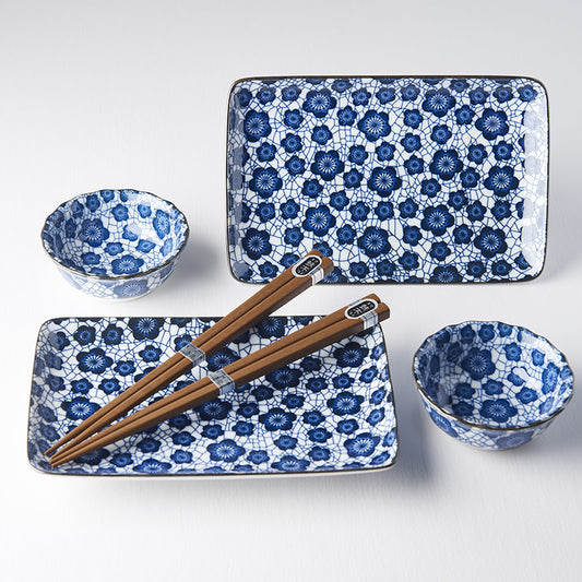 Blue plum 4 piece boxed sushi set