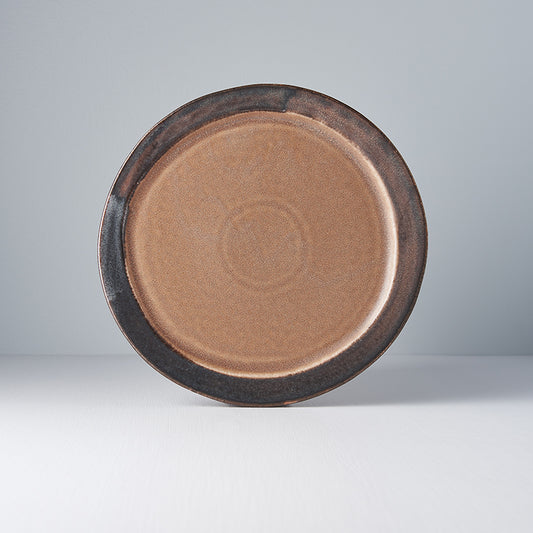 Toffee Dinner Plate with Raised Edge 25cm