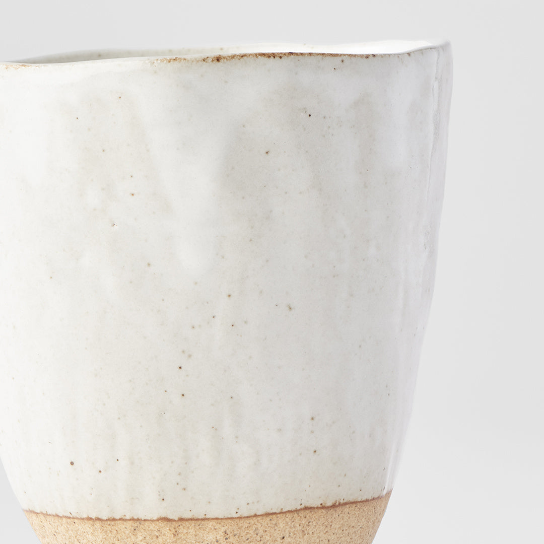 Lopsided mug white and bisque 9.5cm